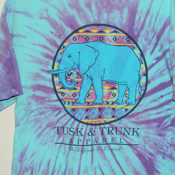 2 for/$30 Comfort Colors Tusk & Trunk Apparel Cotton Tie Die Tee Shirt Size L - Picture 9 of 11